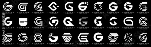 collection abstract letter G logo design. modern logotype G design with white color. vector illustration