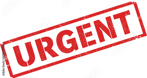red stamp with urgent text on transparent background