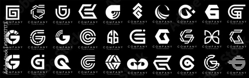collection abstract letter G logo design. modern logotype G design with white color. vector illustration