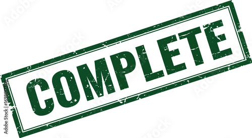 complete stamp with green ink edges on transparent background