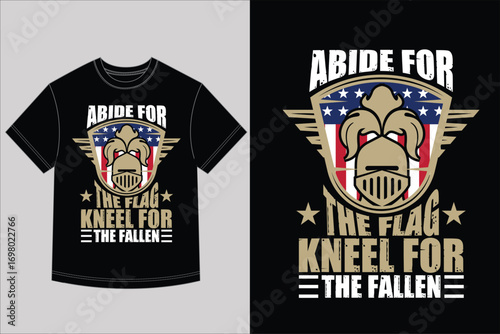 Medieval Knight Apparel Vector - American Flag, Kneel For The Fallen