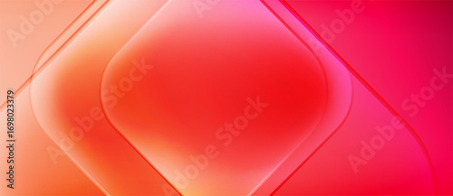 Abstract gradient background. Red, orange hues blend smoothly. Curved shapes create dynamic visual effect. Modern design element.