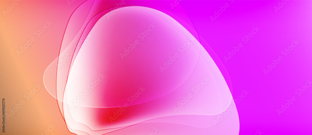 Obraz premium Abstract fluid shapes blend, creating vibrant pink, orange hues. Soft gradients suggest light, movement, energy. Minimalist design.