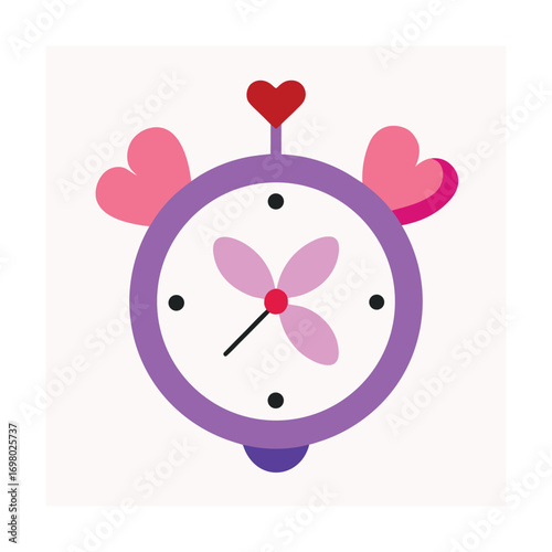 Cute Clock Decorated with Butterflies and Hearts
