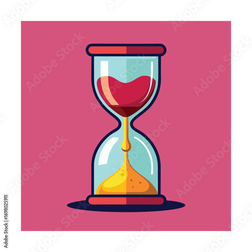 Sandglass with Wine Pouring as Sand Valentine Concept