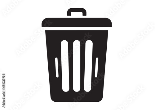 trash can logo silhouette vector, trash bin icon silhouette vector illustration, recycling and waste management silhouette logo, garbage trash can logo silhouettes vector on white background