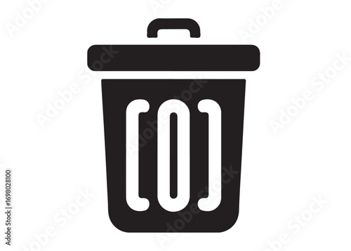 trash can logo silhouette vector, trash bin icon silhouette vector illustration, recycling and waste management silhouette logo, garbage trash can logo silhouettes vector on white background