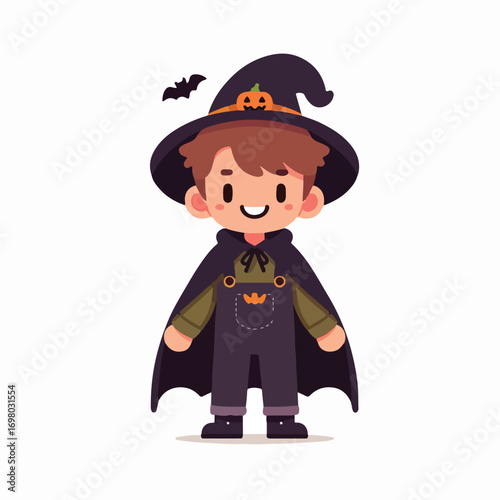 cute young man vector in halloween costume