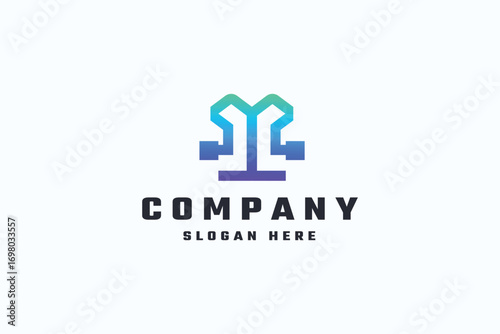 Modern Tree Logo - Digital & Green Tech Design
