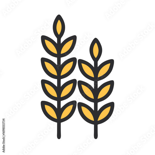 Wheat Ear Icon for Agriculture and Farming