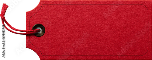 Vibrant red blank paper gift tag or sale label for special message