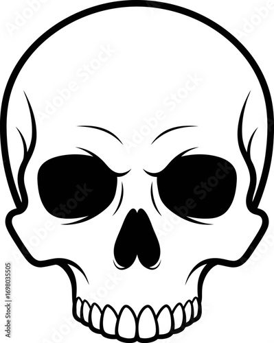 Skull Icon – Flat Design Halloween Vector Illustration