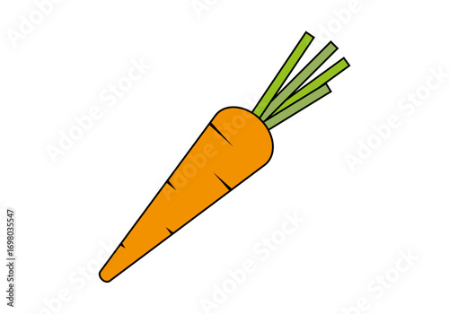 Zanahoria naranja en fondo blanco