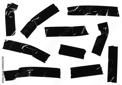 Black tape pieces transparent background