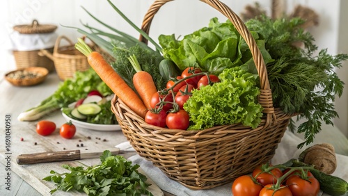 Fresh harvest bounty from local farmers market filled with vibrant vegetables and greens curated for a healthy lifestyle