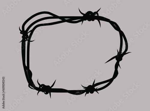 illustration of metal barbed wired with various shape.eps