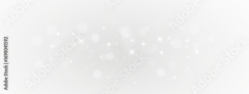 Magical sparkling dust with white glow, shiny light, stardust transparent particles, bright glitter on festive background png.