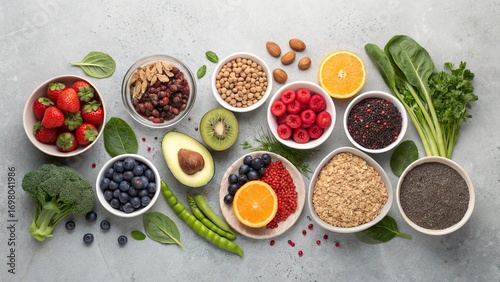 Wallpaper Mural Colorful array of fresh fruits and vegetables showcasing healthy eating choices for a vibrant lifestyle Torontodigital.ca