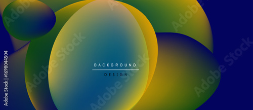 Abstract fluid shapes blend, creating vibrant gradients. Colors transition smoothly, forming dynamic background design. Modern aesthetic.
