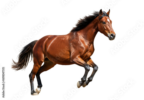 Brown horse galloping transparent background animal photography