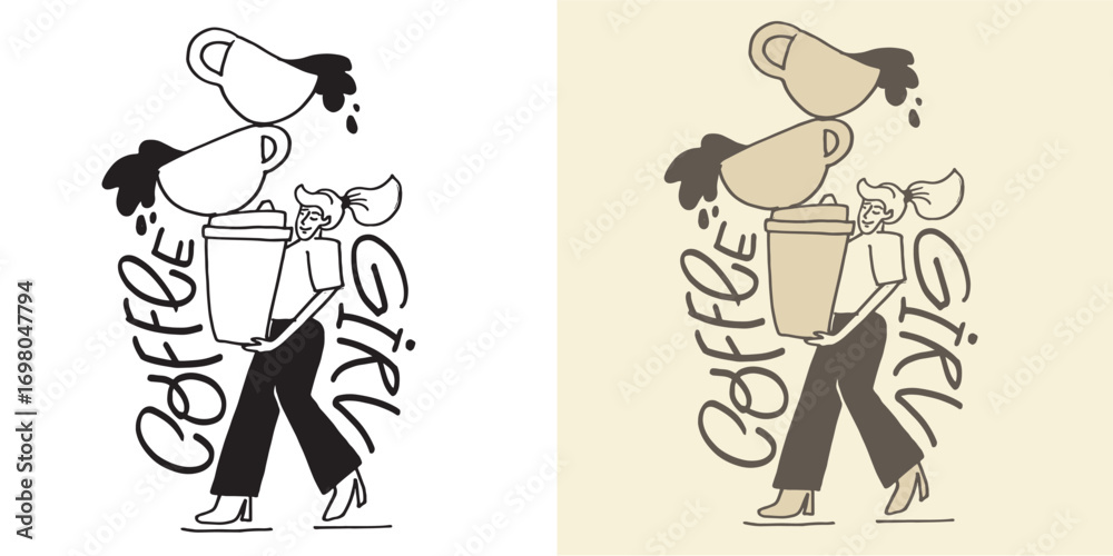 Fototapeta premium Funny trendy hand drawn doodle lettering quote print. Lettering for t-shirt design, mug print, bag print, clothes fashion. 100% hand drawn vector image.