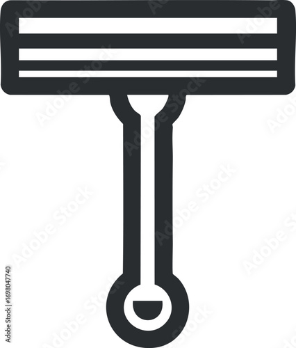 A paint roller tool commonly used for home renovation and interior decorating projects. Black on transparent background.