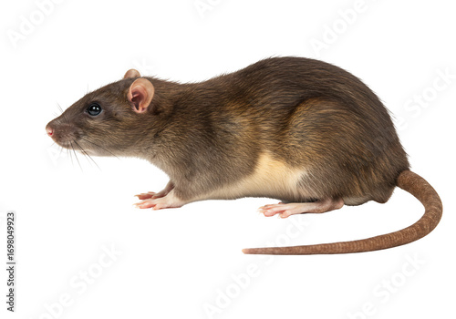 Brown rat profile animal photography isolated transparent background