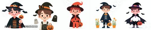 cute young man vector in halloween costume