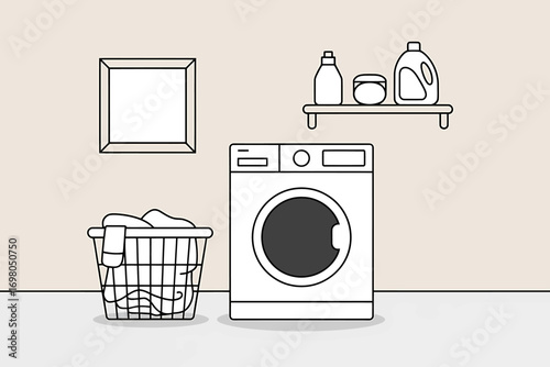 Laundry Room Interior Illustration