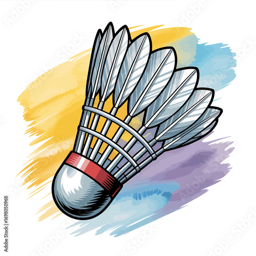 Vibrant Shuttlecock Illustration A Colorful Depiction of Badminton Equipment