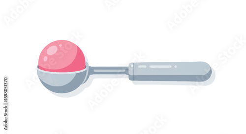 pink ice cream scoop flat vector icon design