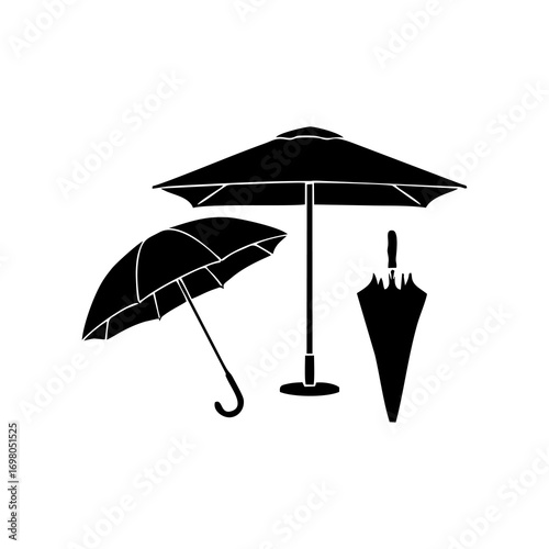 vector silhouette of a raincoat with a white background