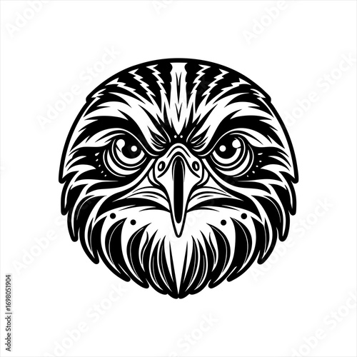 Fierce Eagle Head Tribal Tattoo Design 1.