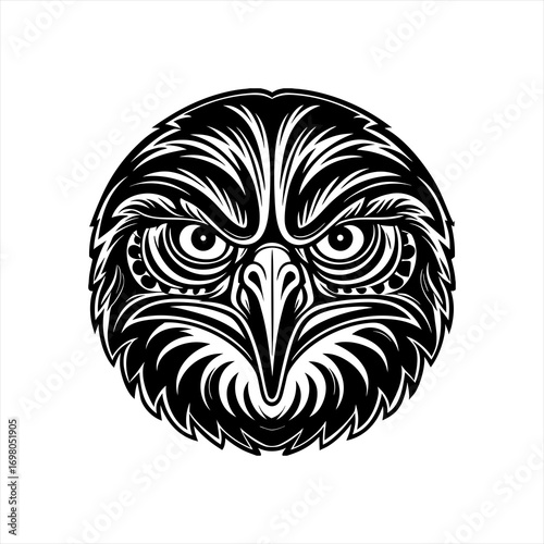 Fierce Eagle Head Tribal Tattoo Design.