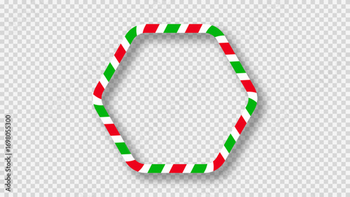 Christmas candy cane frame