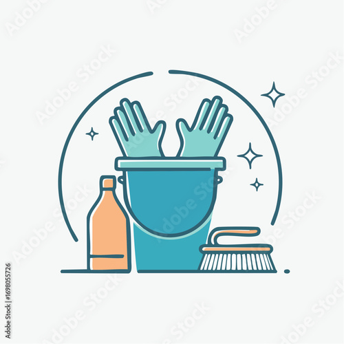 hand drawn illustration of a watering can