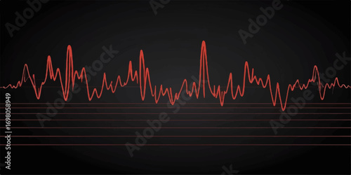 Red heart beat wave on a medical background