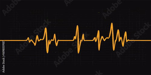 Heartbeat cardiogram on monitor forming heart shape illustration