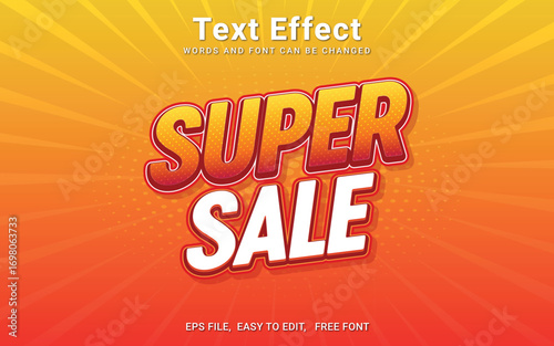Editable text style effect - super sale text in vintage retro style theme