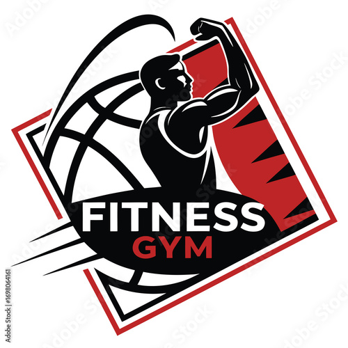 Muscular arm silhouette logo design for fitness gym and bodybuilding
