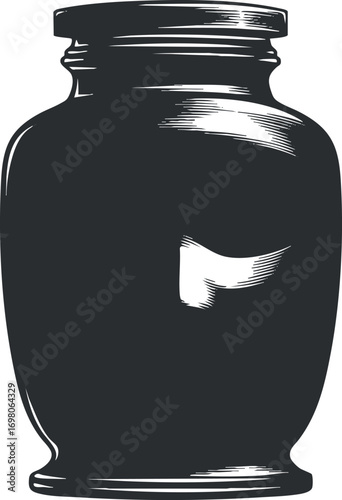 A simple black silhouette of a decorative urn designed for holding ashes or memorial items. Black on transparent background.