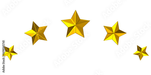3D golden five stars curved customer review design