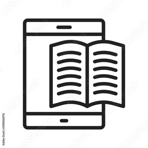 E-Book Readingicon vector image. Suitable for mobile apps, web apps and print media.