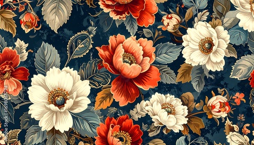 Floral pattern with rich colors