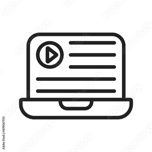 Laptop Learningicon vector image. Suitable for mobile apps, web apps and print media.