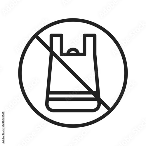 No Plastic Bagicon vector image. Suitable for mobile apps, web apps and print media.