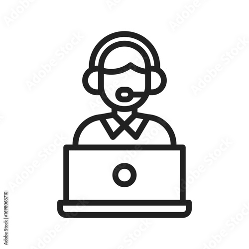 Online Support Iconicon vector image. Suitable for mobile apps, web apps and print media.