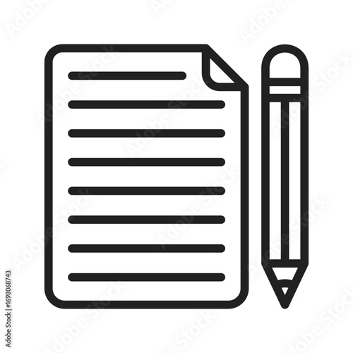 Pencil & Papericon vector image. Suitable for mobile apps, web apps and print media.