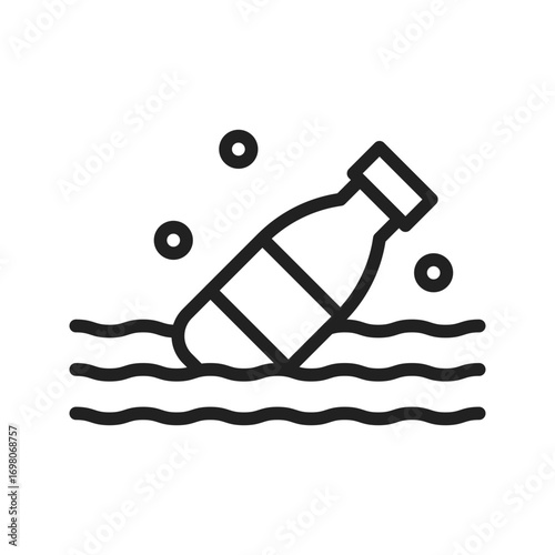 Plastic Bottle in Oceanicon vector image. Suitable for mobile apps, web apps and print media.