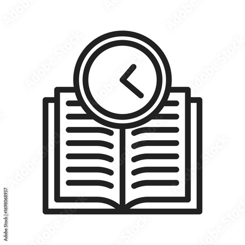 Reading Time Clockicon vector image. Suitable for mobile apps, web apps and print media.